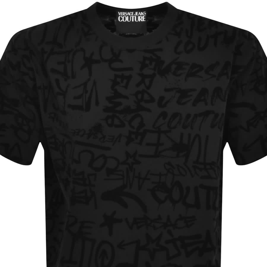 Image number 2 for Versace Jeans Couture Flock T Shirt Black