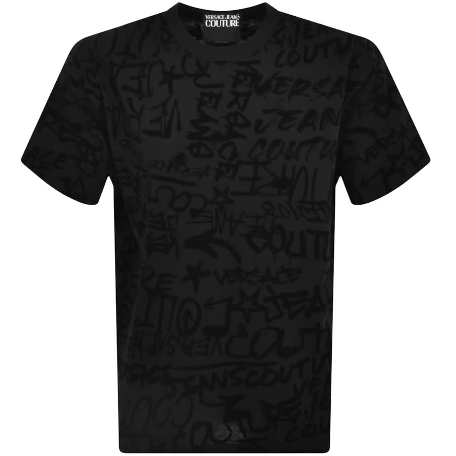 Image number 1 for Versace Jeans Couture Flock T Shirt Black
