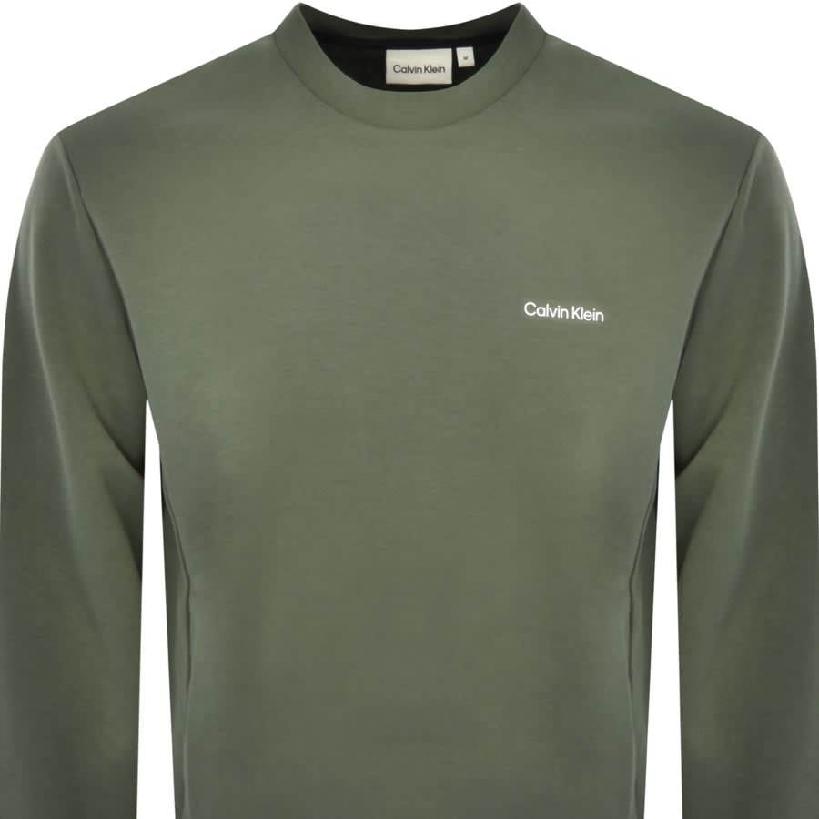Image number 2 for Calvin Klein Micro Logo Repreve Sweatshirt Green