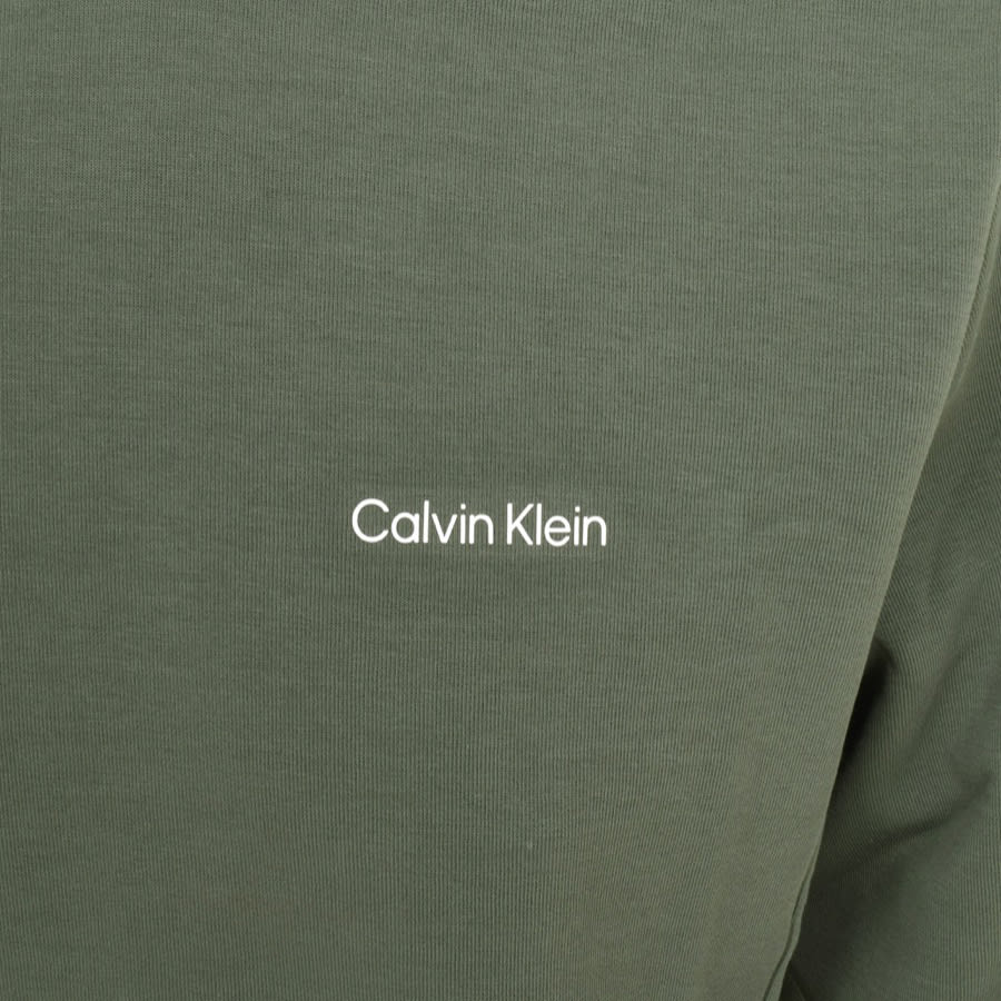 Image number 3 for Calvin Klein Micro Logo Repreve Sweatshirt Green