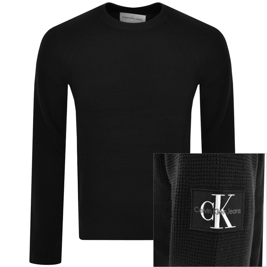 Image number 1 for Calvin Klein Jeans Badge Easy Jumper Black