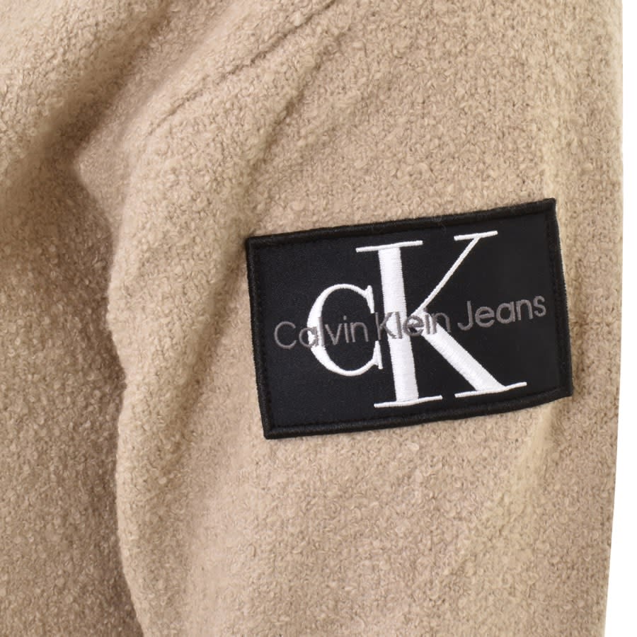 Image number 3 for Calvin Klein Jeans High Texture Jumper Beige