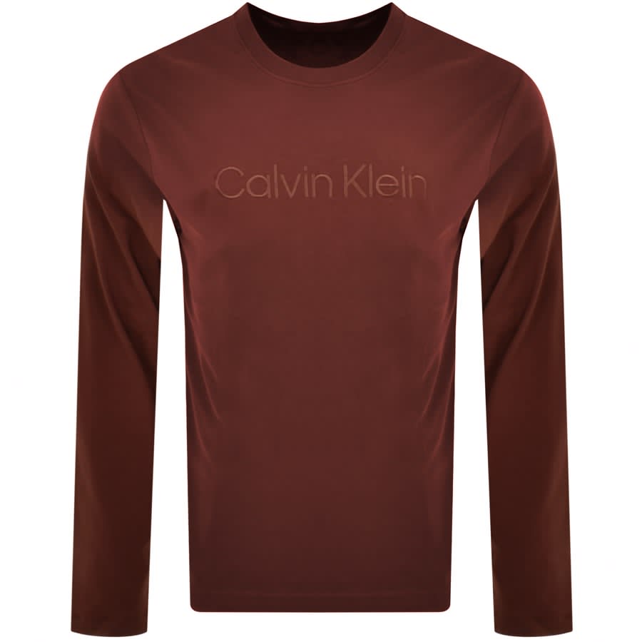 Image number 1 for Calvin Klein Lounge Long Sleeve T Shirt Burgundy