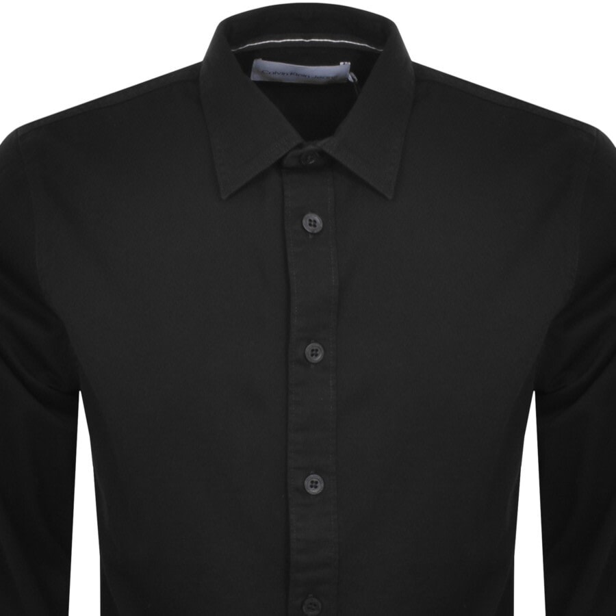 Image number 2 for Calvin Klein Jeans Relaxed Long Sleeve Shirt Black