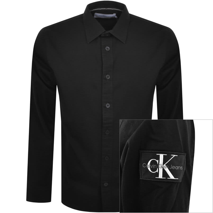 Image number 1 for Calvin Klein Jeans Relaxed Long Sleeve Shirt Black