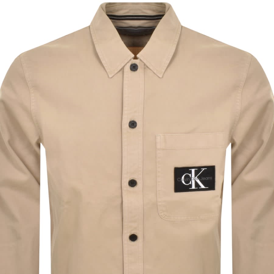 Image number 2 for Calvin Klein Jeans Utility Long Sleeve Shirt Beige