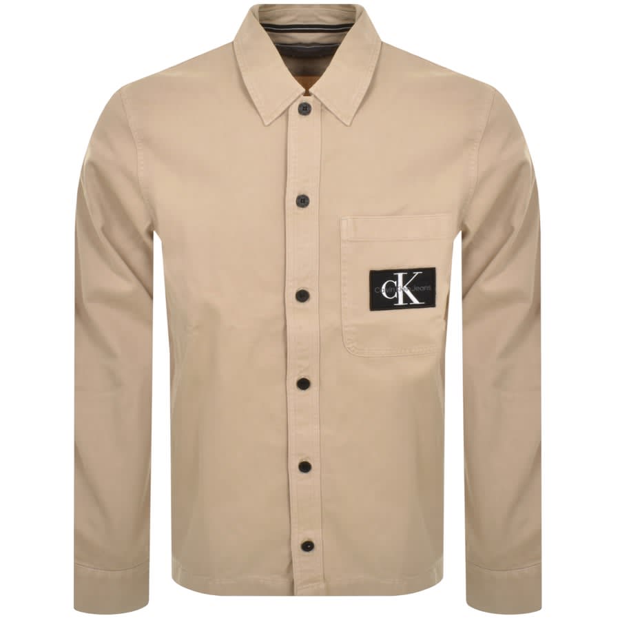 Image number 1 for Calvin Klein Jeans Utility Long Sleeve Shirt Beige