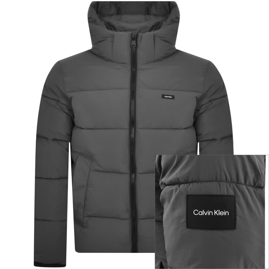 Image number 1 for Calvin Klein Nylon Puffer Jacket Grey