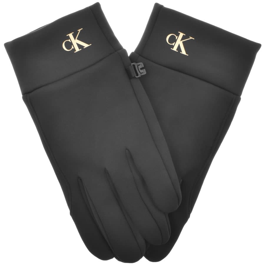 Image number 1 for Calvin Klein Jeans Logo Gloves Black