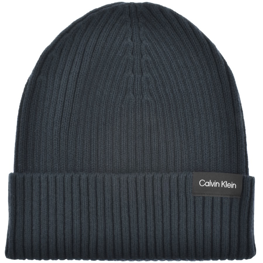 Image number 1 for Calvin Klein Knit Beanie Hat Navy