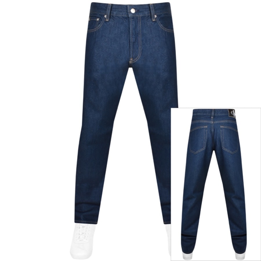 Image number 1 for Calvin Klein Jeans Straight Mid Wash Jeans Blue