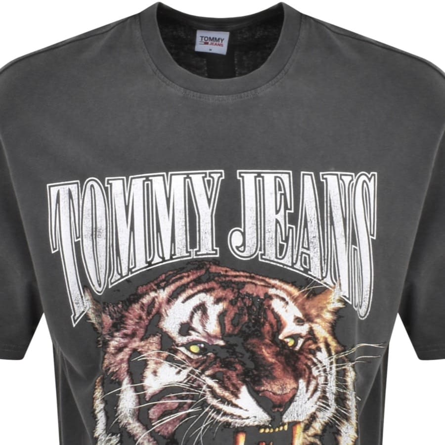 Image number 2 for Tommy Jeans Tiger T Shirt Grey