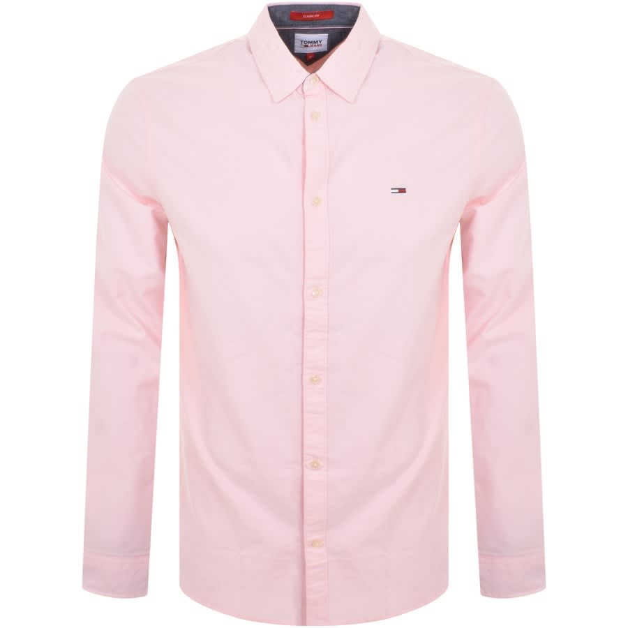 Image number 1 for Tommy Jeans Classic Oxford Long Sleeve Shirt Pink