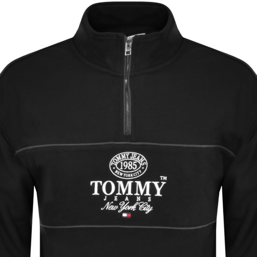 Image number 2 for Tommy Jeans Half Zip Sweatshirt Black