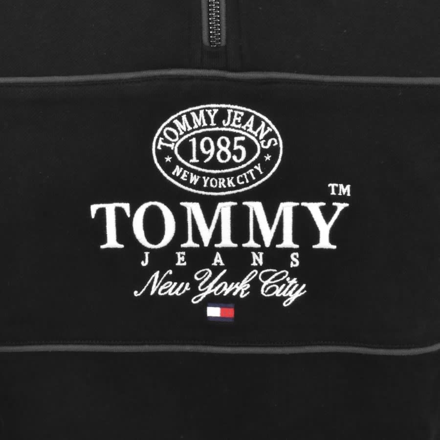 Image number 3 for Tommy Jeans Half Zip Sweatshirt Black