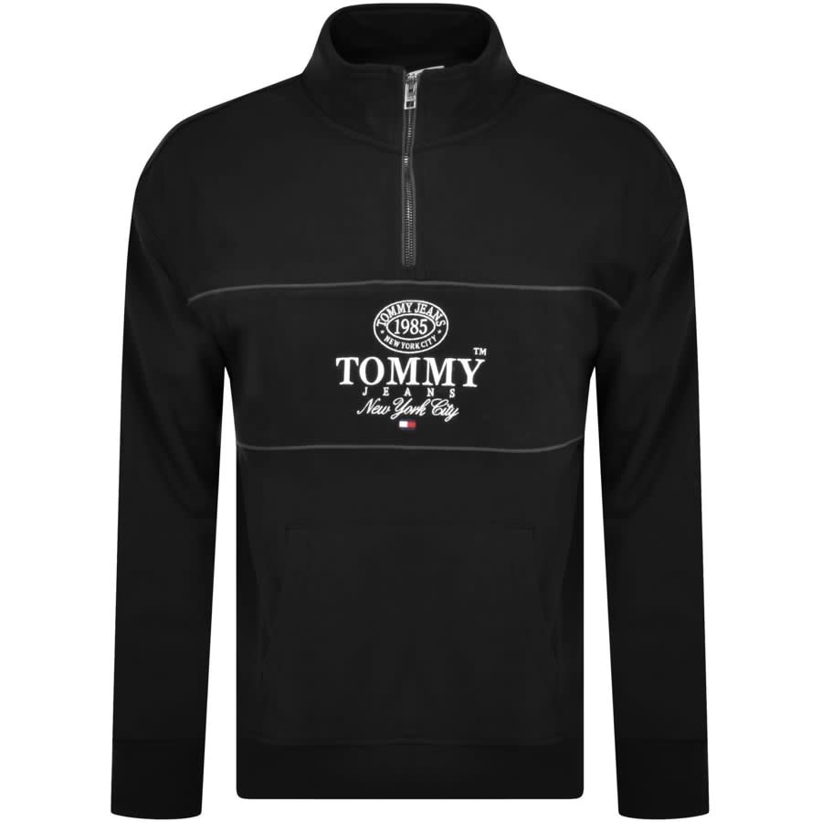 Image number 1 for Tommy Jeans Half Zip Sweatshirt Black