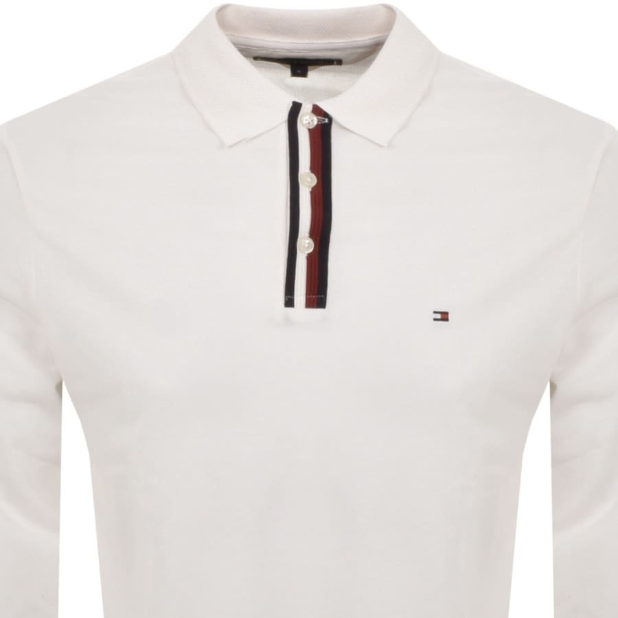Image number 2 for Tommy Hilfiger Long Sleeve Polo T Shirt White
