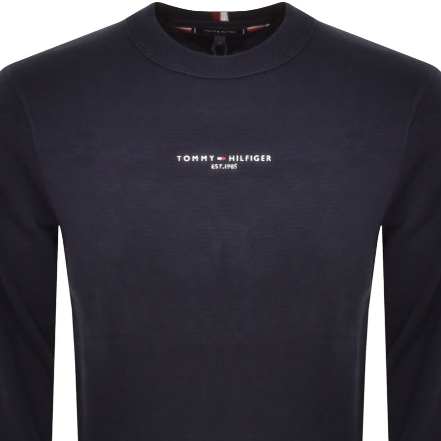 Image number 2 for Tommy Hilfiger Logo Sweatshirt Navy