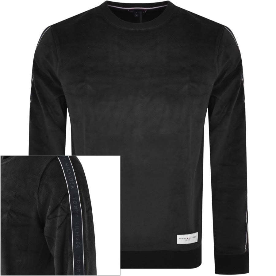 Image number 1 for Tommy Hilfiger Velour Sweatshirt Black