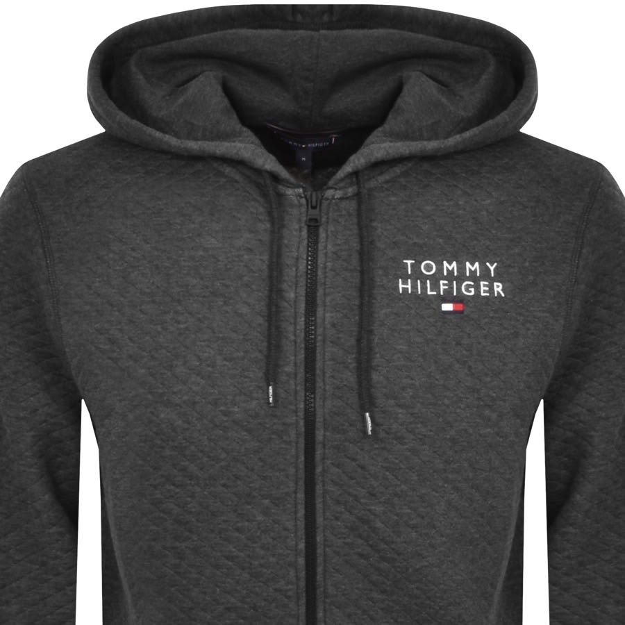 Image number 2 for Tommy Hilfiger Lounge Logo Zip Hoodie Grey