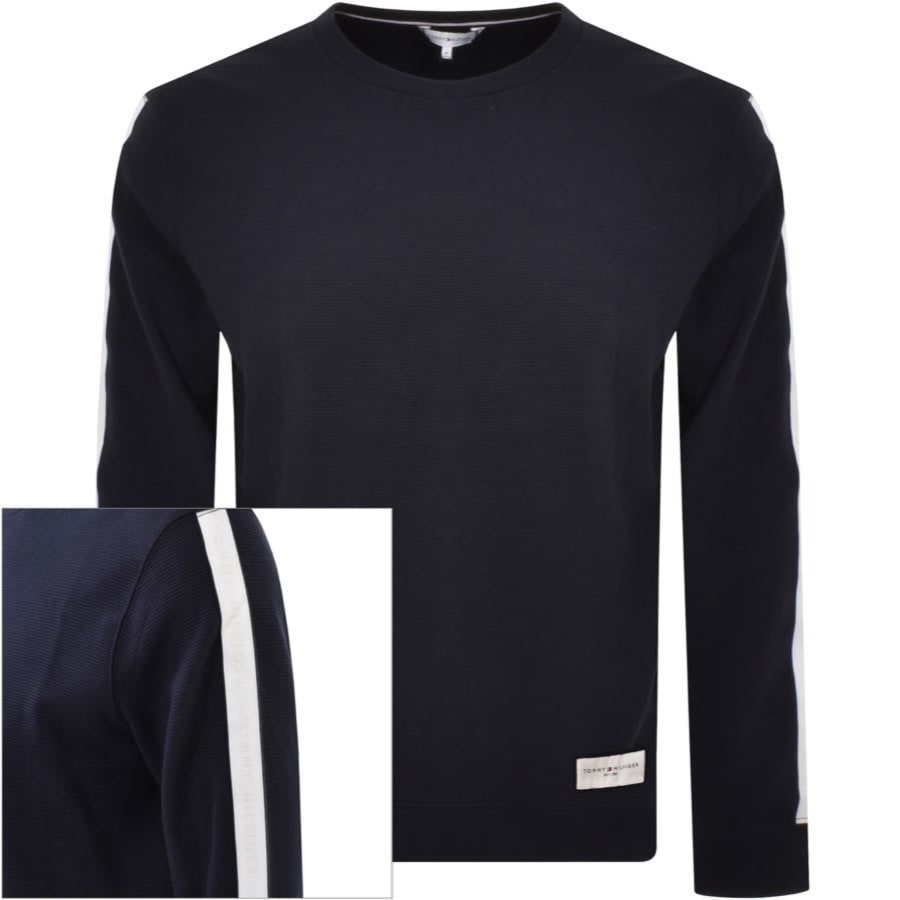 Image number 1 for Tommy Hilfiger Lounge Taped Sweatshirt Navy