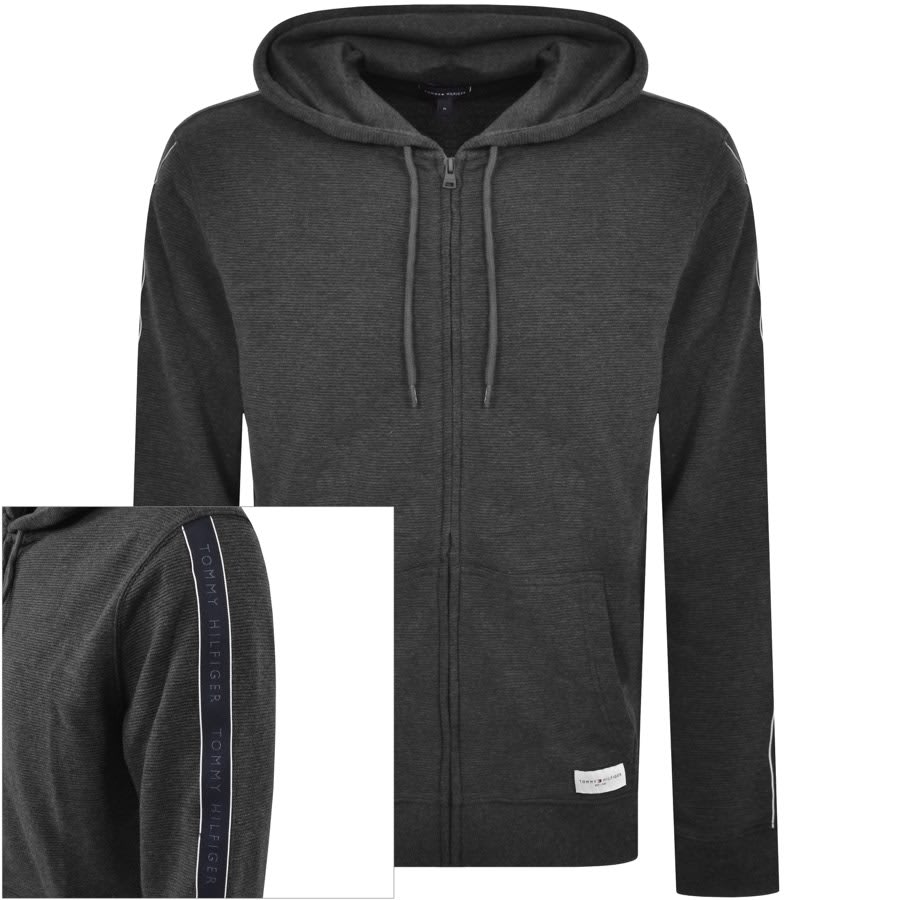 Image number 1 for Tommy Hilfiger Lounge Taped Hoodie Grey