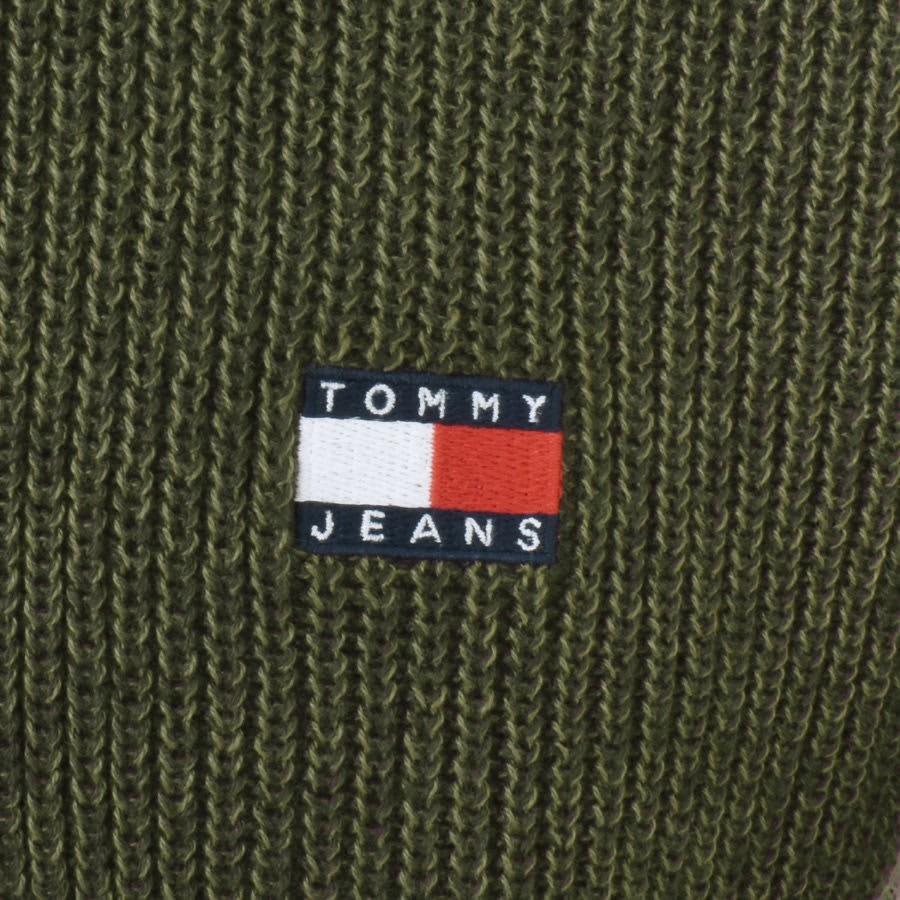 Image number 3 for Tommy Jeans Logo Knit Jumper Green