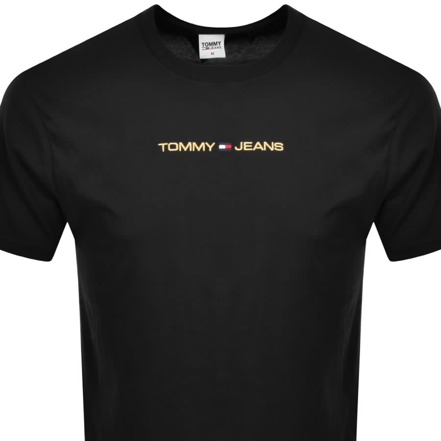 Image number 2 for Tommy Jeans Classic Gold Linear T Shirt Black
