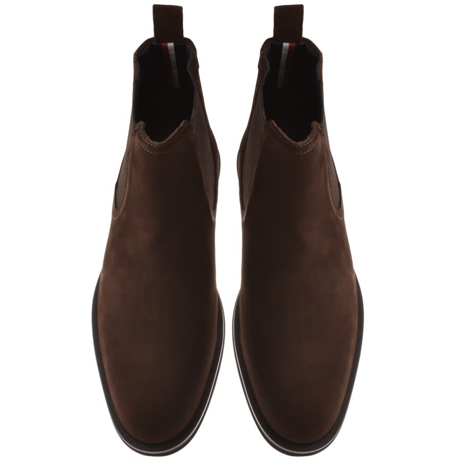 Image number 3 for Tommy Hilfiger Suede Chelsea Boots Brown