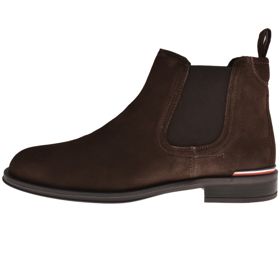 Image number 1 for Tommy Hilfiger Suede Chelsea Boots Brown