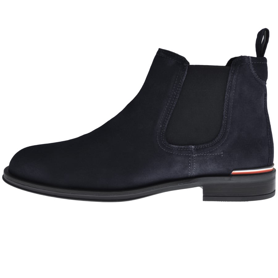 Image number 1 for Tommy Hilfiger Suede Chelsea Boots Navy