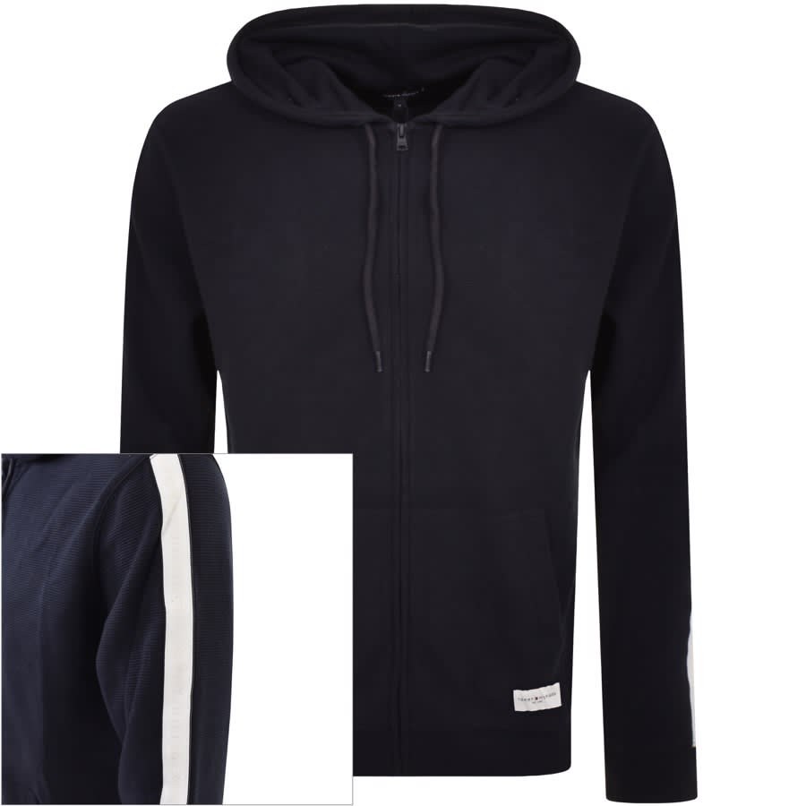 Image number 1 for Tommy Hilfiger Lounge Taped Hoodie Navy