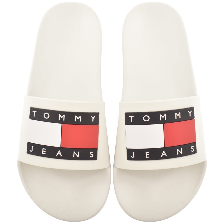 Image number 1 for Tommy Jeans Logo Pool Sliders White