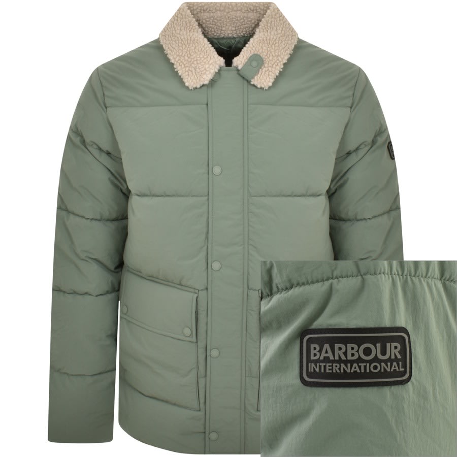 Image number 1 for Barbour International Auther Quilt Jacket Green