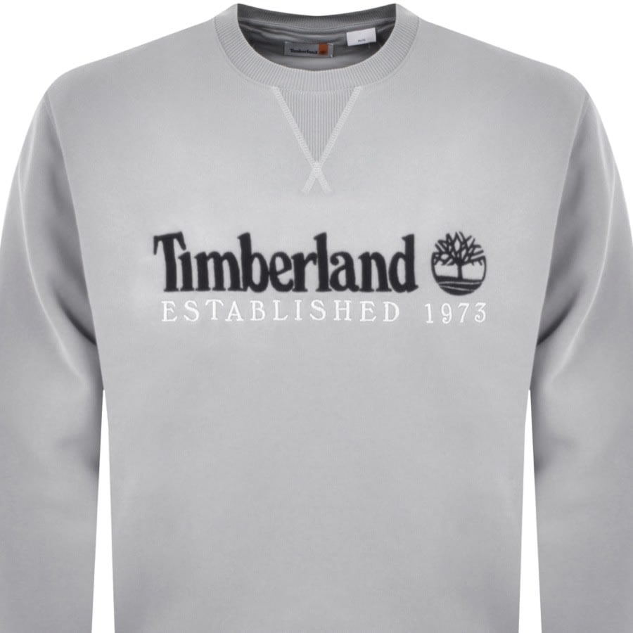 Image number 2 for Timberland Logo Crew Neck Sweatshirt Grey