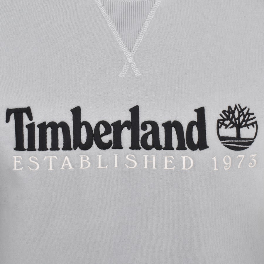 Image number 3 for Timberland Logo Crew Neck Sweatshirt Grey