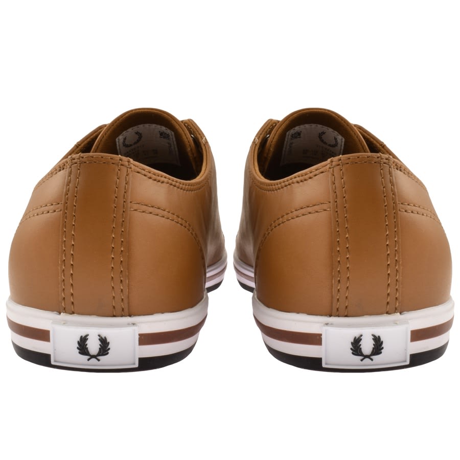 Image number 2 for Fred Perry Kingston Leather Trainers Brown