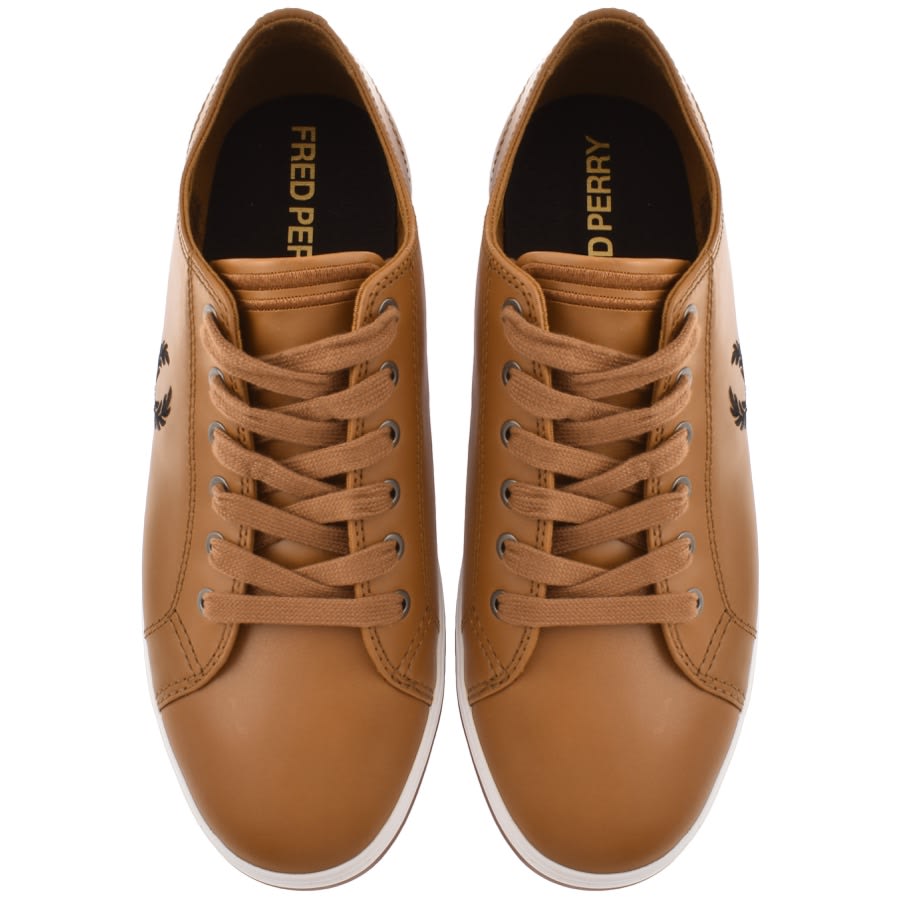 Image number 3 for Fred Perry Kingston Leather Trainers Brown