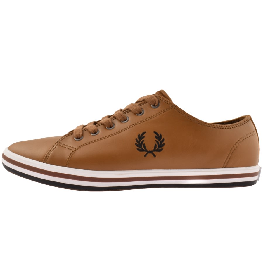 Image number 1 for Fred Perry Kingston Leather Trainers Brown