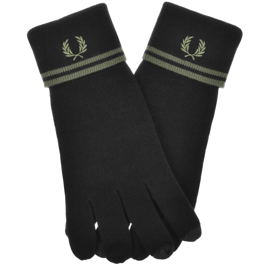 Image number 1 for Fred Perry Merino Wool Gloves Black