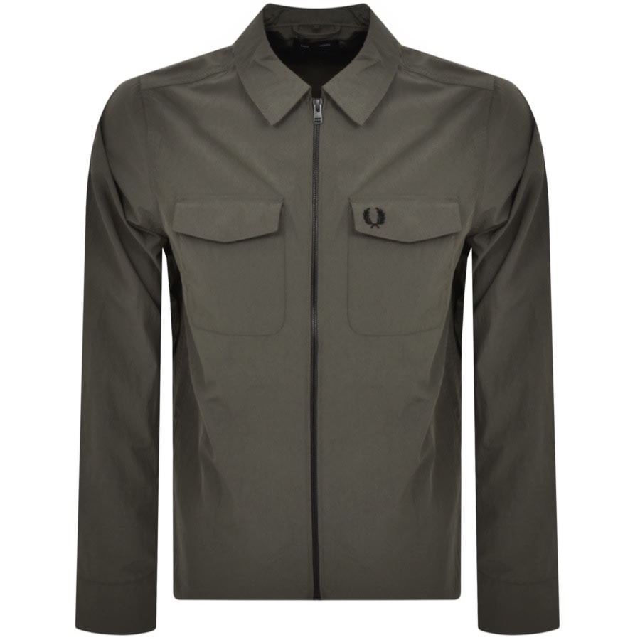 Image number 1 for Fred Perry Zip Overshirt Green