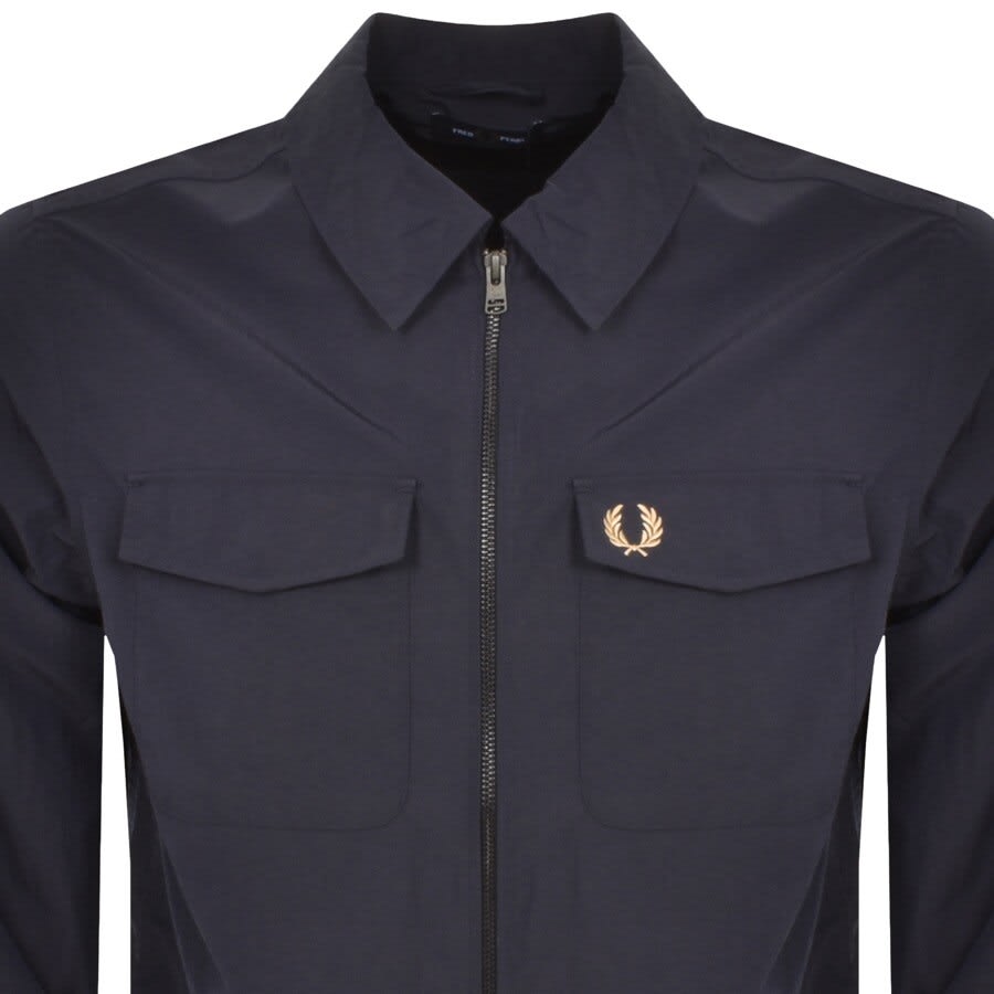 Image number 2 for Fred Perry Zip Overshirt Navy