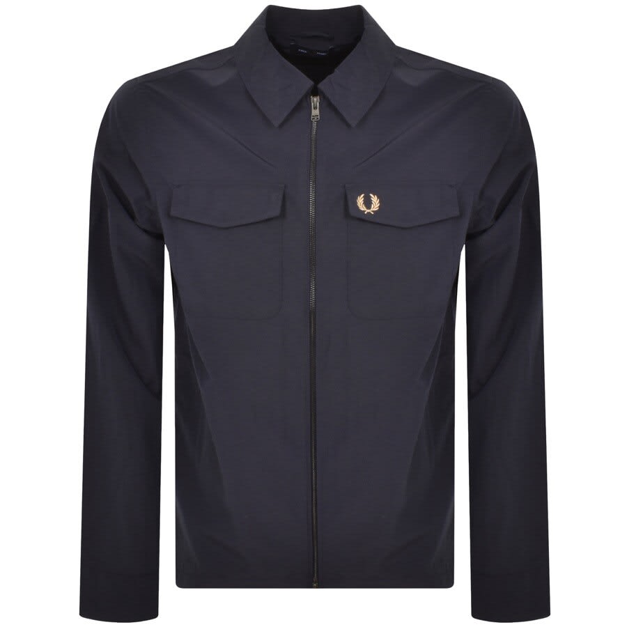 Image number 1 for Fred Perry Zip Overshirt Navy