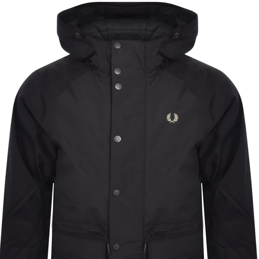 Image number 2 for Fred Perry Padded Hooded Jacket Black