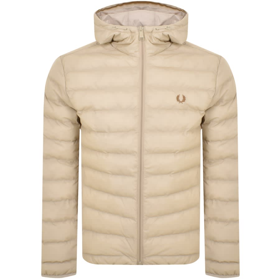 Image number 1 for Fred Perry Hooded Insulated Jacket Beige