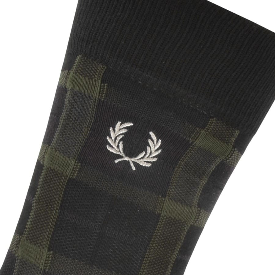 Image number 3 for Fred Perry Redacted Tartan Socks Green