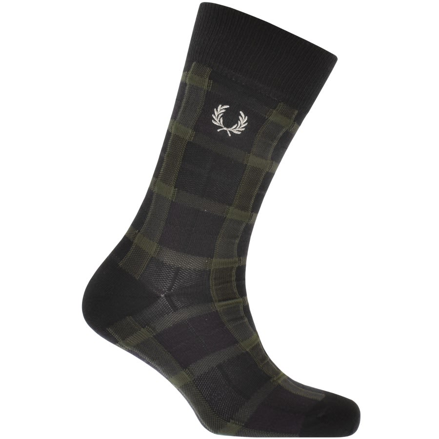 Image number 1 for Fred Perry Redacted Tartan Socks Green