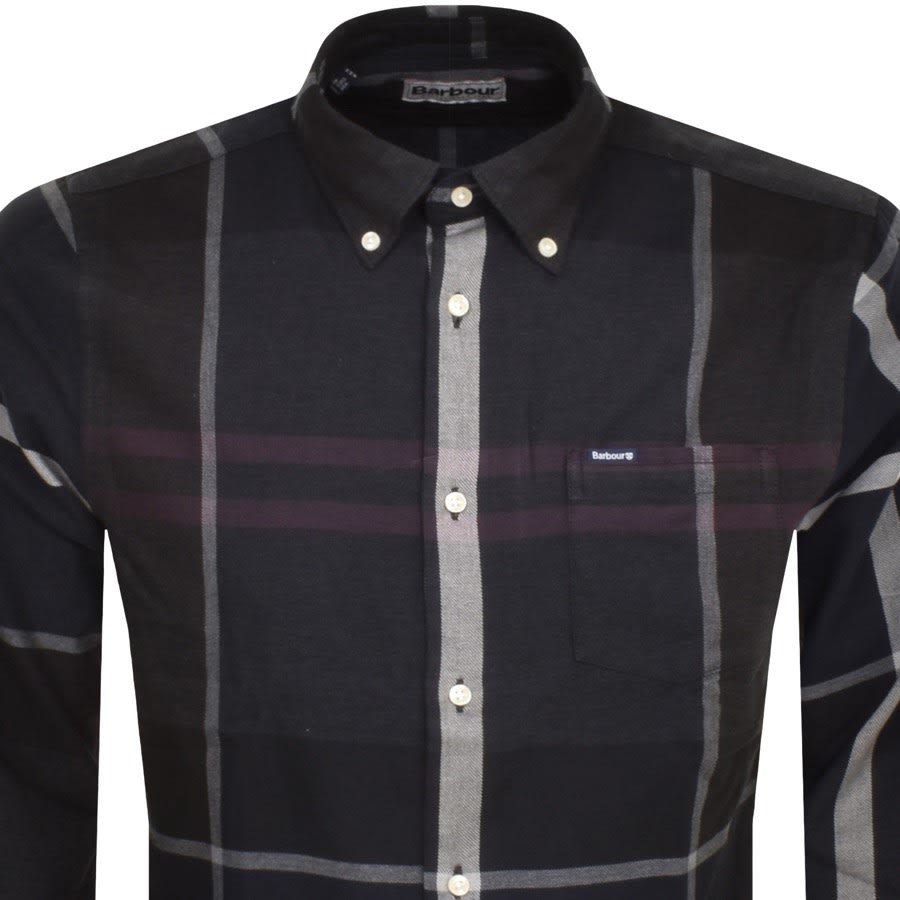 Image number 2 for Barbour Dunoon Check Long Sleeved Shirt Black