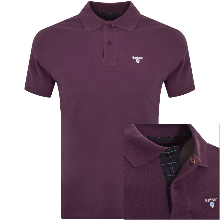 Image number 1 for Barbour Pique Polo T Shirt Purple