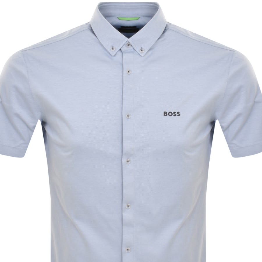 Image number 2 for BOSS Biado R Short Sleeved Shirt Blue